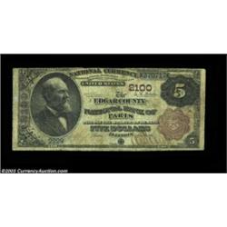 Paris, IL - $5 1882 Brown Back Fr. 472 Edgar County NB of Paris Ch. # 2100This Edgar County institut