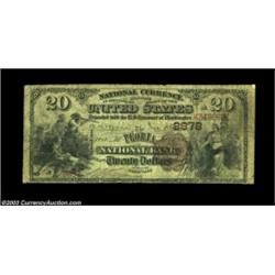 Peoria, IL - $20 1882 Brown Back Fr. 493 The Peoria NB Ch. # 2878An extremely rare Peoria bank which