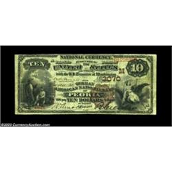 Peoria, IL - $10 1882 Brown Back Fr. 480 The German American NB Ch. # (M)3070 A sharp Brown Back fro