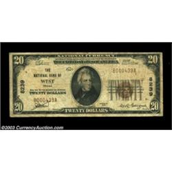 West, TX - $20 1929 Ty. 1 NB of West Ch. # 8239Just eight small size notes from this bank are record