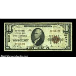 Whitesboro, TX - $10 1929 Ty. 1 Whitesboro NB Ch. # 10634Only six notes from this bank's second titl
