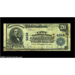 Wichita Falls, TX - $20 1902 Plain Back Fr. 653 City NB of Wichita Falls Ch. # 4248A scarce early is