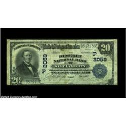 Salt Lake City, UT - $20 1902 Plain Back Fr. 654 Deseret NB of Salt Lake City Ch. # (P)2059 The cent