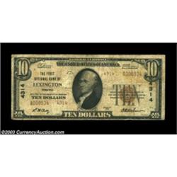 Lexington, VA - $10 1929 Ty. 2 The First NB Ch. # 4314Well circulated but quite scarce. Very Good. I