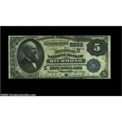 Richmond, VA - $5 1882 Value Back Fr. 574 American NB of Richmond Ch. # (S)5229One of only five Seco