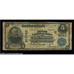 Brushton, NY - $5 1902 Plain Back Fr. 600 The First NB Ch. # (E)9643A very rare note from the only b
