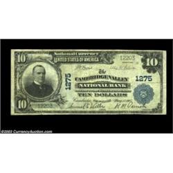 Cambridge, NY - $10 1902 Plain Back Fr. 624 The Cambridge Valley NB Ch. # 1275A nice Fine-Very Fine.