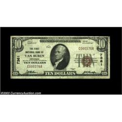 Van Buren, AR - $10 1929 Ty. 1 First NB of Van Buren Ch. # 7361This Crawford County institution was.