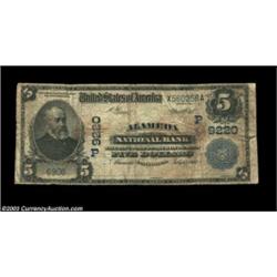Alameda, CA - $5 1902 Date Back Fr. 591 Alameda NB Ch. # (P)9220A better Alameda bank with just five