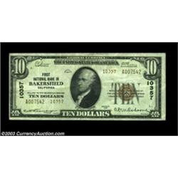 Bakersfield, CA - $10 1929 Ty. 2 First NB Ch. # 10357Type twos are quite scarce from this bank, and.
