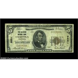 Calistoga, CA - $5 1929 Ty. 1 The Calistoga NB Ch. # 9551The California collection we offer here con