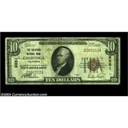 Calistoga, CA - $10 1929 Ty. 1 The Calistoga NB Ch. # 9551This example bears different signatures th