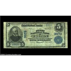 Colton, CA - $5 1902 Plain Back Fr. 600 First NB of Colton Ch. # 3573This scarce large size-only ban