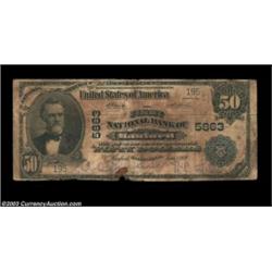 Hanford, CA - $50 1902 Plain Back Fr. 683 The First NB Ch. # 5863This is actually a very scarce bank