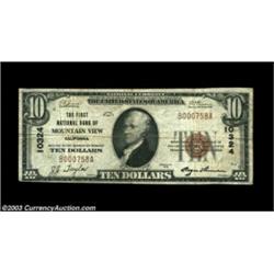 Mountain View, CA - $10 1929 Ty. 1 The First NB Ch. # 10324Almost as tough in small size, with only.