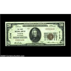Napa, CA - $20 1929 Ty. 1 First NB of Napa Ch. # 7176Although the census lists 84 small size notes f
