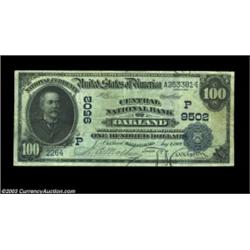 Oakland, CA - $100 1902 Date Back Fr. 691 Central NB Ch. # (P)9502A rare type and denomination from.