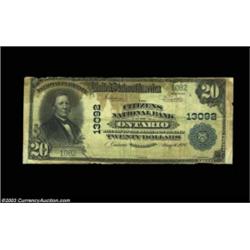 Ontario, CA - $20 1902 Plain Back Fr. 661 The Citizens NB Ch. # 13092A very scarce bank in large siz