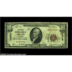 Orland, CA - $10 1929 Ty. 1 The First NB Ch. # 10378A rare bank which was the sole issuer in this ru