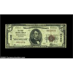 Pasadena, CA - $5 1929 Ty. 1 First NB of Pasadena Ch. # 3499The census records 19 small size notes f