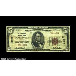 Placerville, CA - $5 1929 Ty. 1 Placerville NB Ch. # 12056Fine, one of just 11 small size notes from