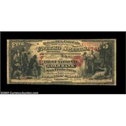 San Francisco, CA - $5 Original National Gold Bank Note Fr. 1136 The First National Gold Bank Ch. #.