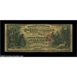 San Francisco, CA - $5 Original National Gold Bank Note Fr. 1136 The First National Gold Bank Ch. #.