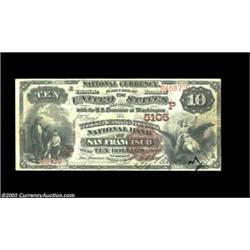 San Francisco, CA - $10 1882 Brown Back Fr. 490 Wells Fargo Nevada NB of San Francisco Ch. # 5105An.