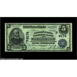 San Francisco, CA - $5 1902 Date Back Fr. 592 London-Paris NB of San Francisco Ch. # (P)9174Although