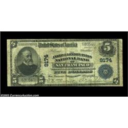 San Francisco, CA - $5 1902 Plain Back Fr. 600 Anglo & London Paris NB Ch. # 9174Fine. Important not