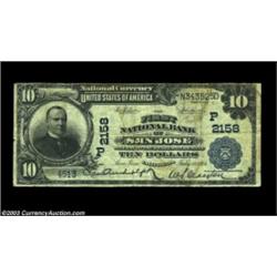 San Jose, CA - $10 1902 Plain Back Fr. 631 The First NB Ch. # (P)2158A decent large example from thi
