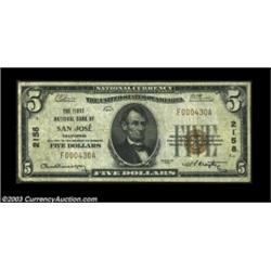 San Jose, CA - $5 1929 Ty. 1, $5 1929 Ty. 2, $10 1929 Ty. 1 First NB of San Jose Ch. # 2158A nice tr