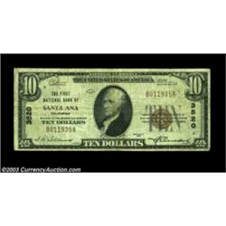 Santa Ana, CA - $10 1929 Ty. 1 First NB of Santa Ana Ch. # 3520Fine-Very Fine. Important notice: We.