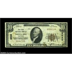 Santa Ana, CA - $10 1929 Ty. 1 (2), $20 1929 Ty. 1 First NB of Santa Ana Ch. # 3520A nice circulated