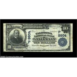 Santa Ana, CA - $10 1902 Plain Back Fr. 627 California NB of Santa Ana Ch. # (P)9904A rare Orange Co