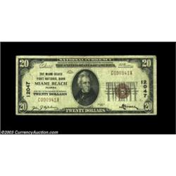 Miami Beach, FL - $20 1929 Ty. 1 The Miami Beach First NB Ch. # 12047Hardly a rare bank, but there a