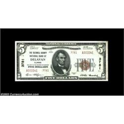 Delavan, IL - $5 1929 Ty. 2 Tazewell County NB of Delavan Ch. # 3781A crackling fresh Tazewell Count