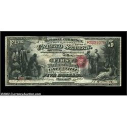 Greenville, IL - $5 Original Fr. 399 The First NB Ch. # 1841An extremely rare bank which issued Firs