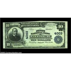 Harrisburg, IL - $10 1902 Plain Back Fr. 626 First NB of Harrisburg Ch. # 4003The purple sigs are on