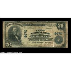 Herrin, IL - $20 1902 Plain Back Fr. 652 The City NB Ch. # 8670A scarce note from this bank, from wh