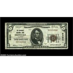 Hopedale, IL - $5 1929 Ty. 1 The Hopedale NB Ch. # 9398A rare Tazewell County bank with just three s
