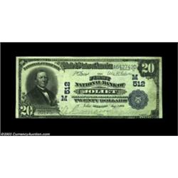 Joliet, IL - $20 1902 Plain Back Fr. 650 The First NB Ch. # (M)512A considerably nicer example than.