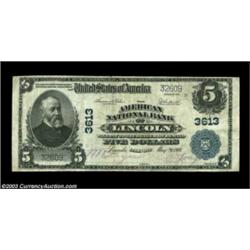 Lincoln, IL - $5 1902 Plain Back Fr. 606 The American NB Ch. # 3613The second title used here, chang