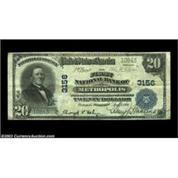 Metropolis, IL - $20 1902 Plain Back Fr. 650 The First NB Ch. # 3156While small notes from this soug