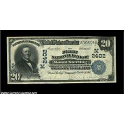 Mount Sterling, IL - $20 1902 Plain Back Fr. 658 The First NB Ch. # (M)2402Large notes only from thi