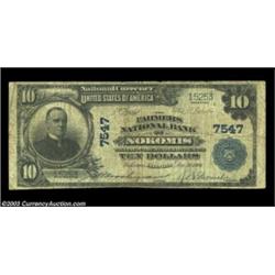 Nokomis, IL - $10 1902 Plain Back Fr. 624 The Farmers NB Ch. # 7547Large notes only from this tough.