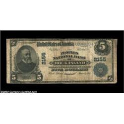 Rock Island, IL - $5 1902 Plain Back Fr. 605 Peoples NB of Rock Island Ch. # 2155Rock Island was the