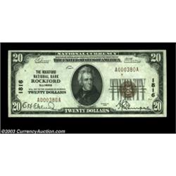Rockford, IL - $20 1929 Ty. 1 The Rockford NB Ch. # 1816A really nice note which is far better than.
