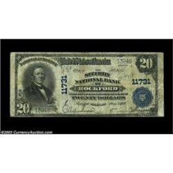 Rockford, IL - $10 1902 Plain Back Fr. 633 Security NB of Rockford Ch. # 11731This institution faile