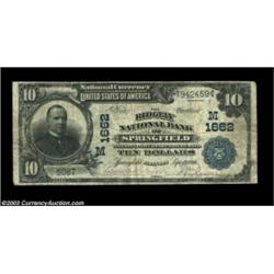 Springfield, IL - $10 1902 Date Back Fr. 618 Ridgeley NB of Springfield Ch. # (M)1662A family owned.